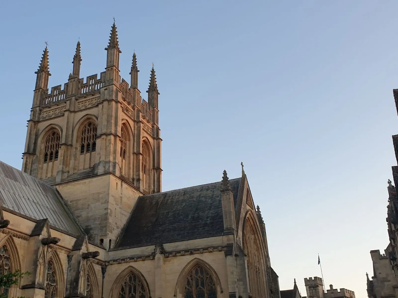 The exterior of Merton College Chapel, Oxford.