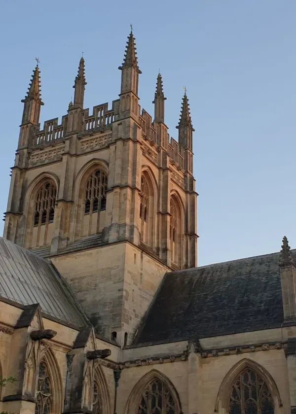 The exterior of Merton College Chapel, Oxford.